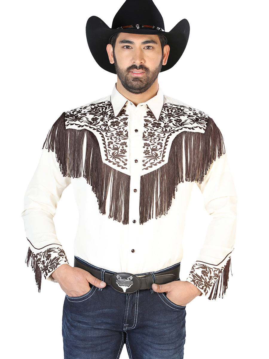 Camisa Bordada El Señor de los Cielos Beige/Marrón 126710