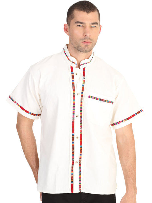 Guayabera Artesanal Mexicana 100% Algodón Beige 601819