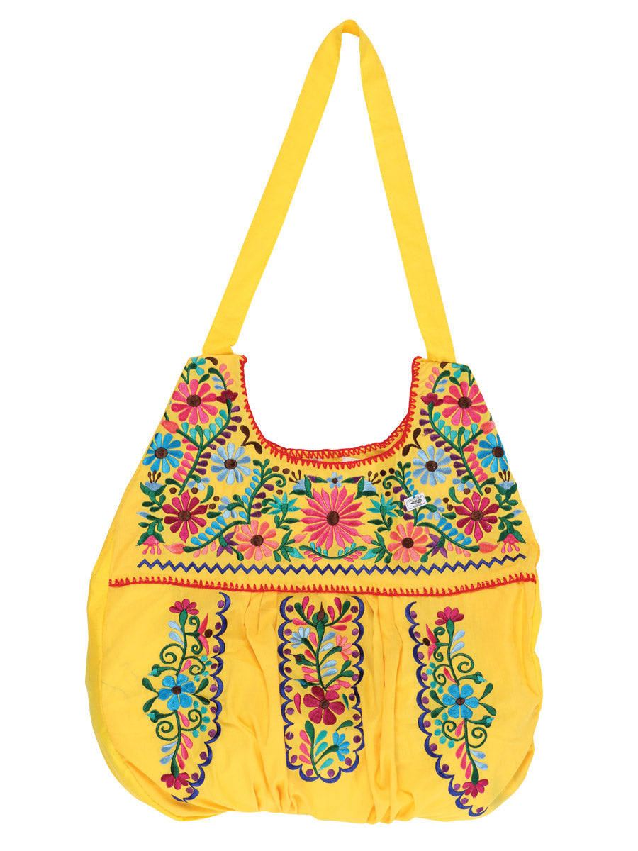 Bolso Bordado Artesanal 50% Algodón, 50% Poliéster Amarillo 603193