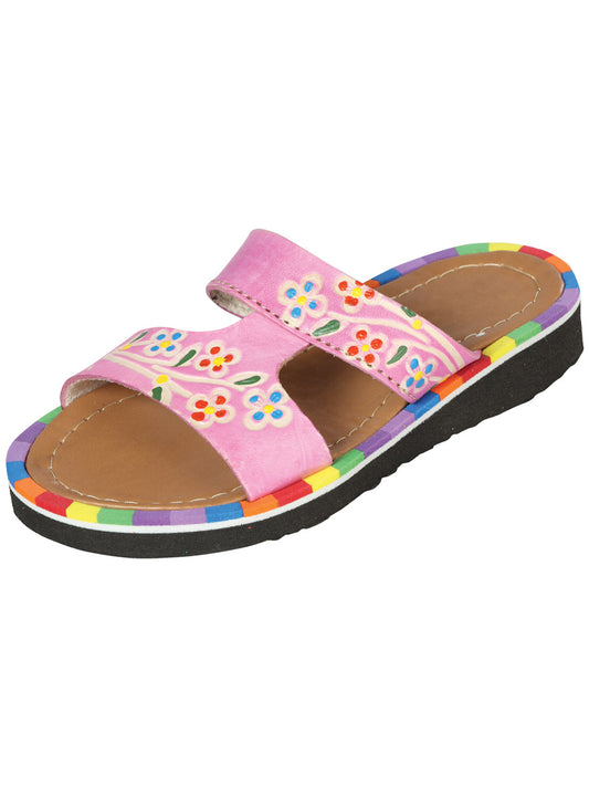 Sandalias Mexicanas Artesanales Piel Rosa 603386
