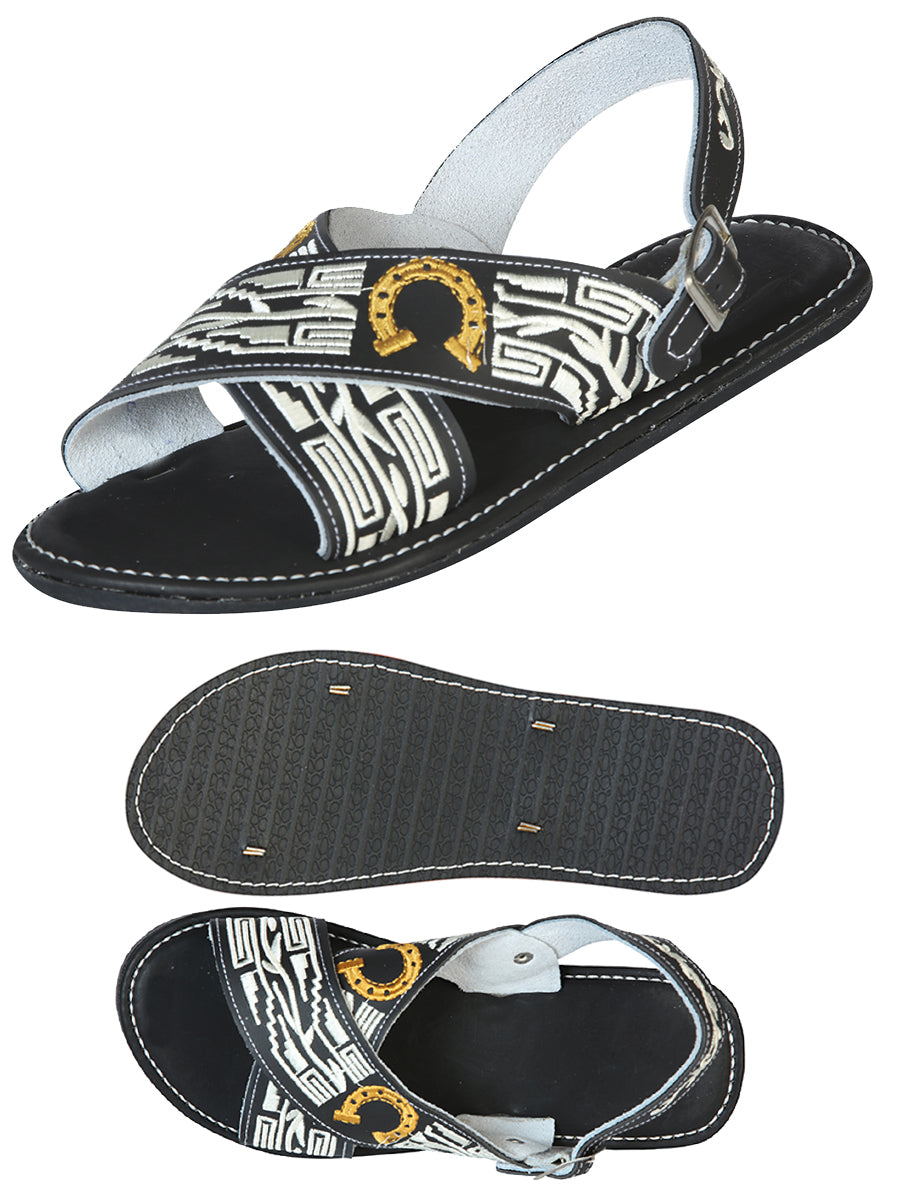 Mexican Artisanal Sandals 50% Leather, 50% Synthetic Black  603788