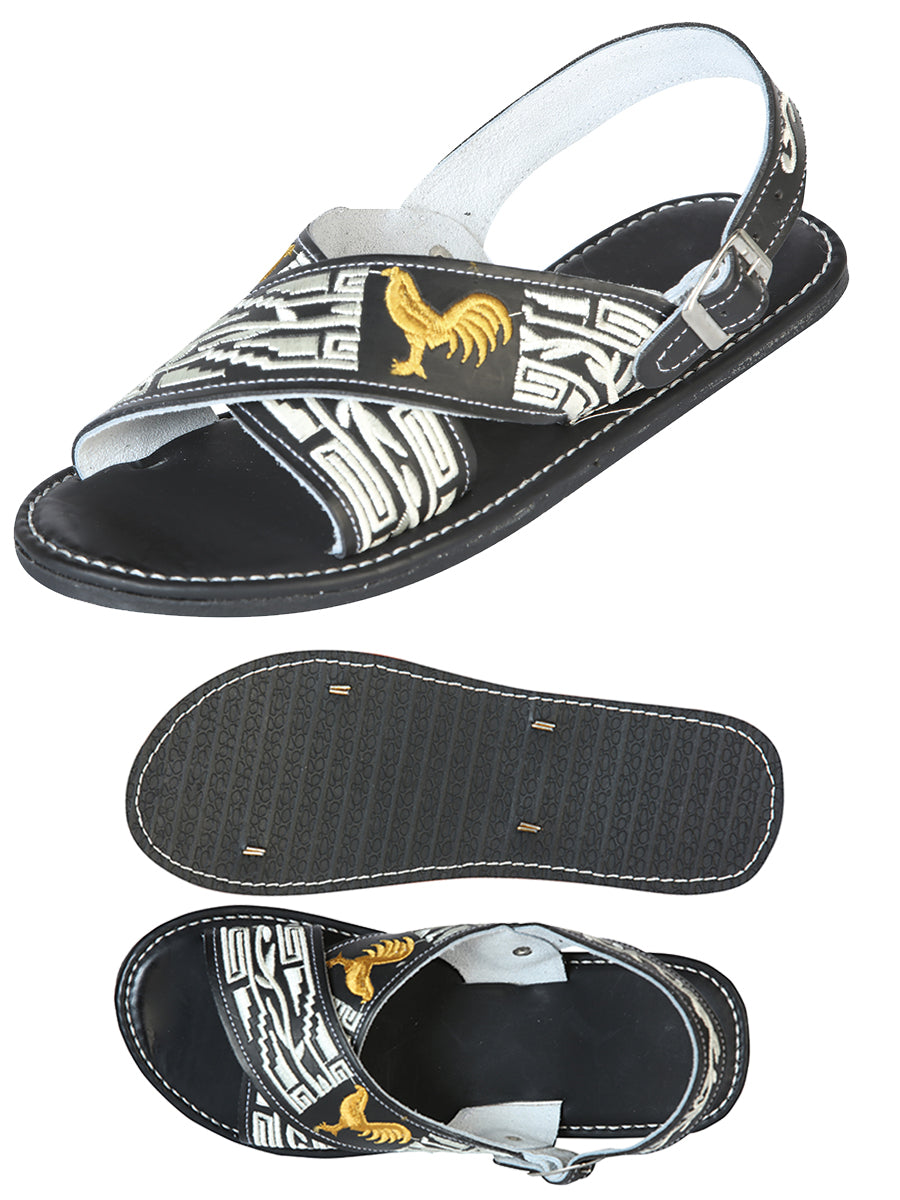 Mexican Artisanal Sandals 50% Leather, 50% Synthetic Black  603790