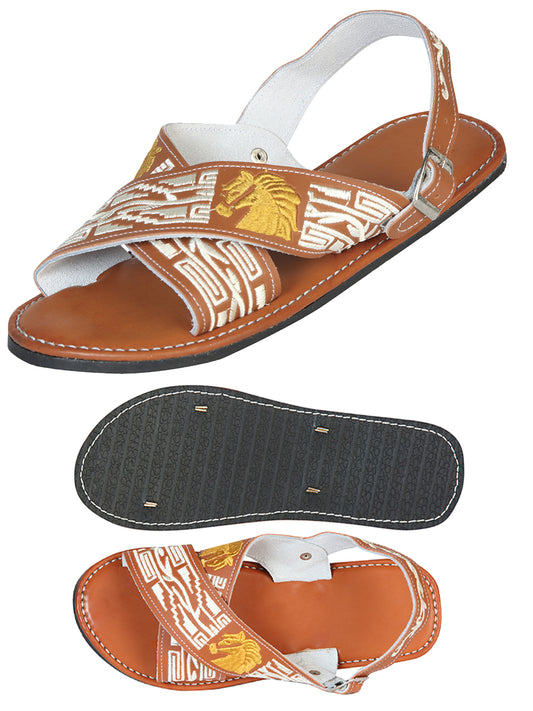 Sandalias Artesanales Mexicanas 50% Piel, 50% Sintético Natural 603793