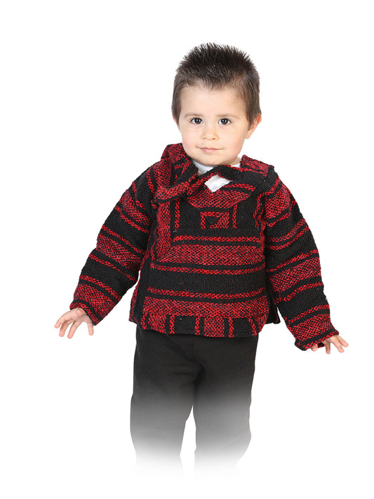 Sudadera Artesanal Jerga 100% Acrylan Negro/Rojo 603856