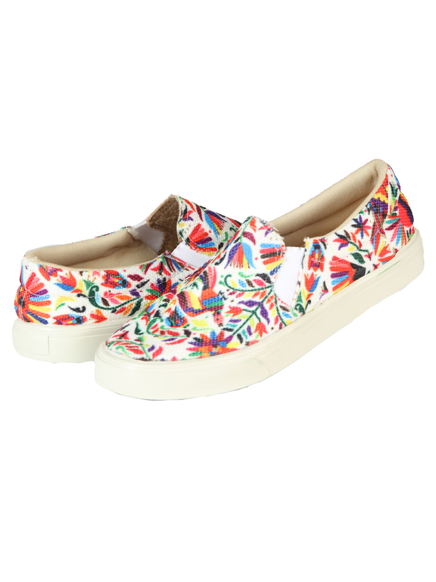 Mexican Artisanal Yute Tennis 50% Cotton, 50% Polyester White  603956