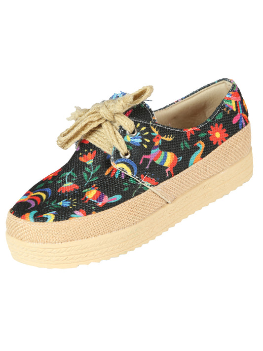Tenis de Yute Artesanal Mexicano 50% Algodón, 50% Poliéster Multicolor 603958